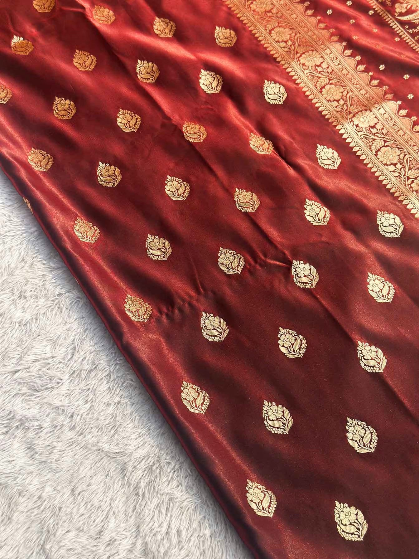 Ranisakhi Maroon Banarasi Silk Saree - RV Couture 24
