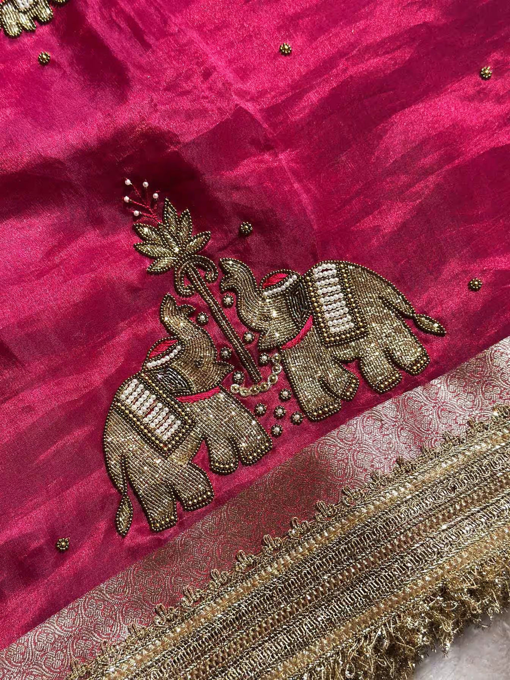 Suvarna Hatti Pink Banarasi Silk Saree - RV Couture 24