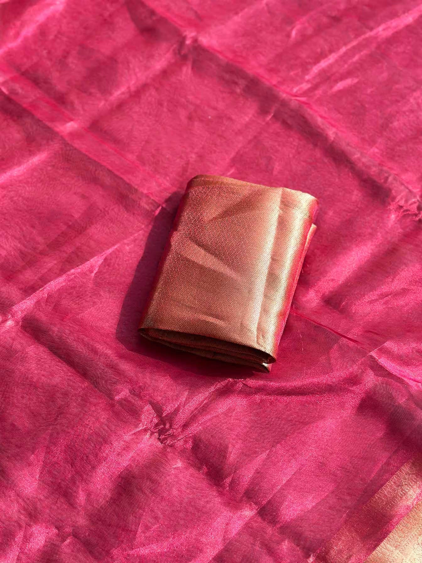 Paramparik Jari Pink Banarasi Silk Saree - RV Couture 24