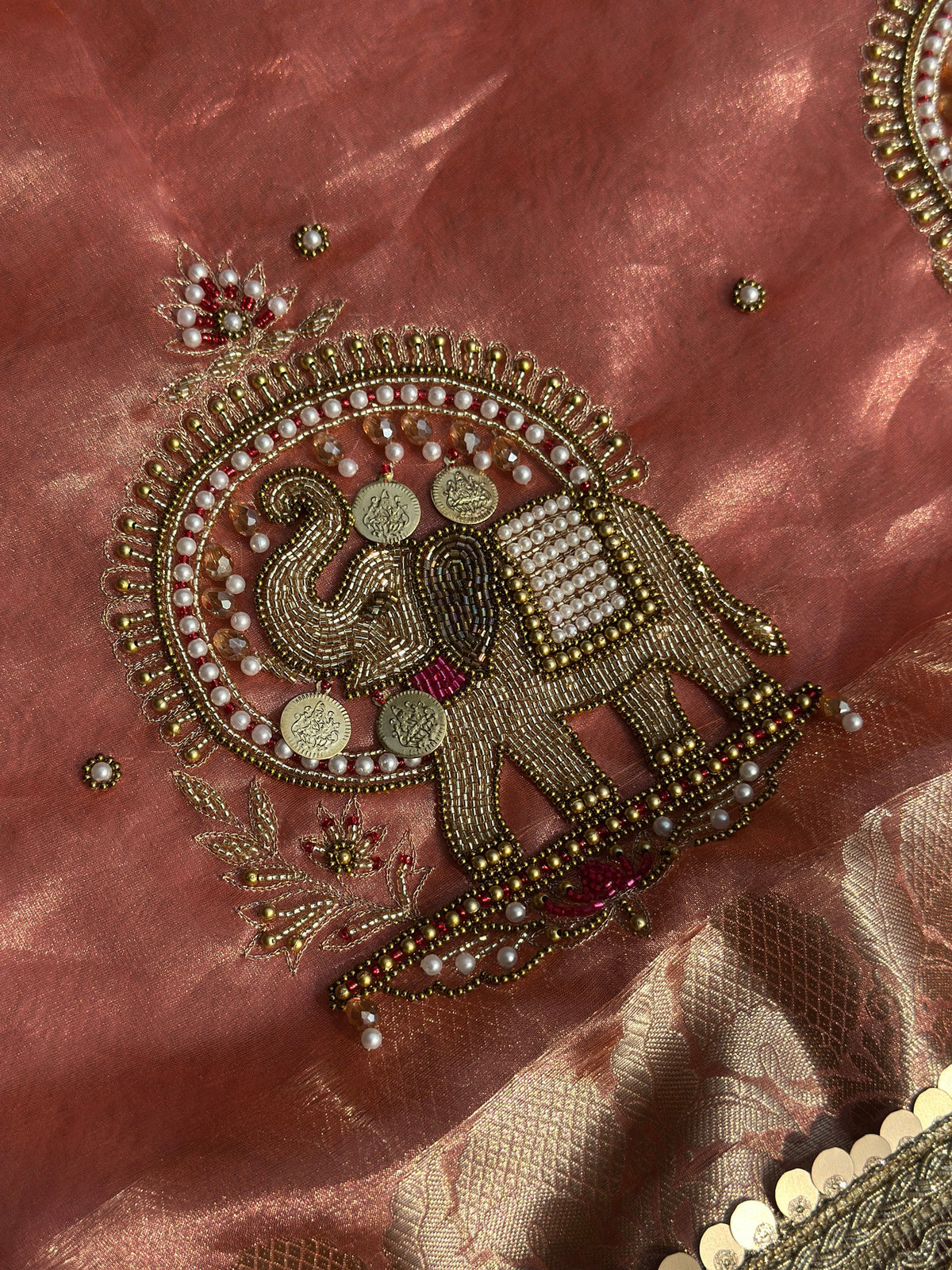 Shahi Gajraj Rusted Orange Banarasi Silk Saree - RV Couture 24