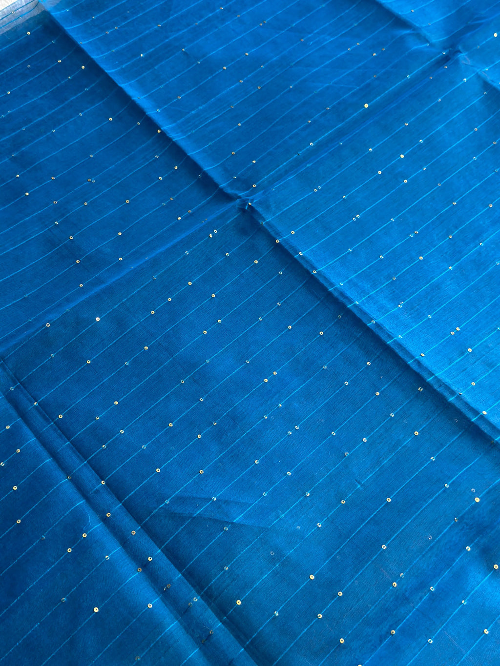 Blue Jamdani Saree with Peacock Motif - RV Couture 24