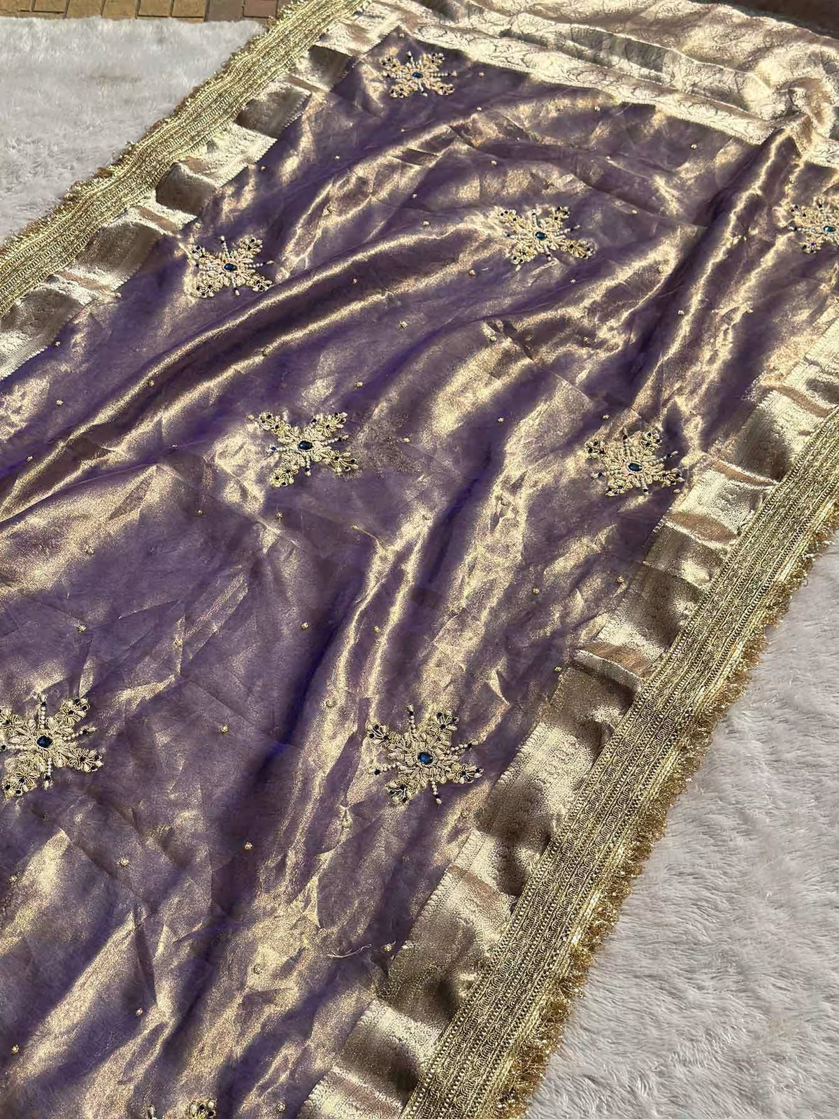 Tara Royal Lavender Banarasi Silk Saree - RV Couture 24