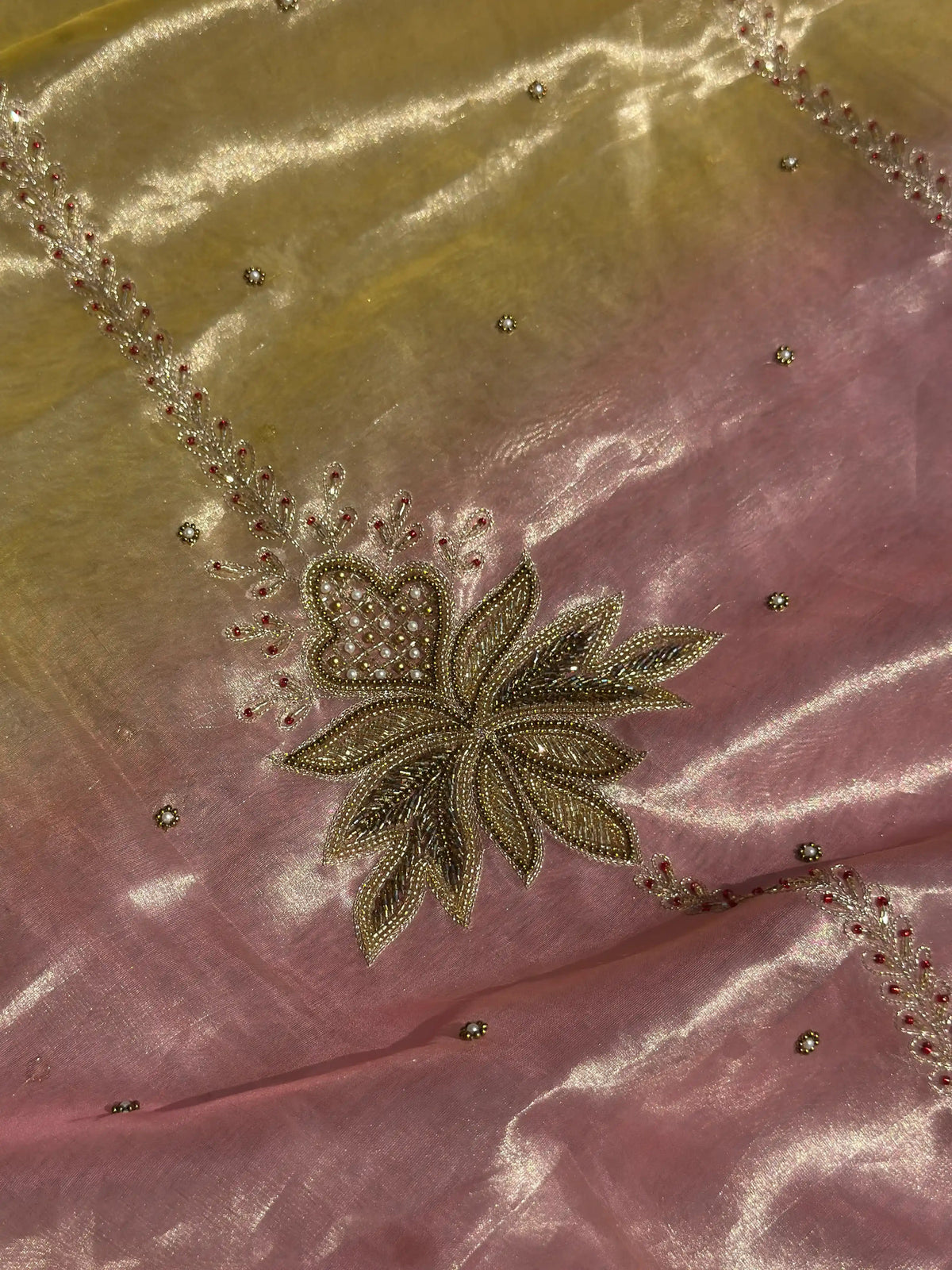 Madhurima Yellow & Pink Banarasi Silk Saree - RV Couture 24