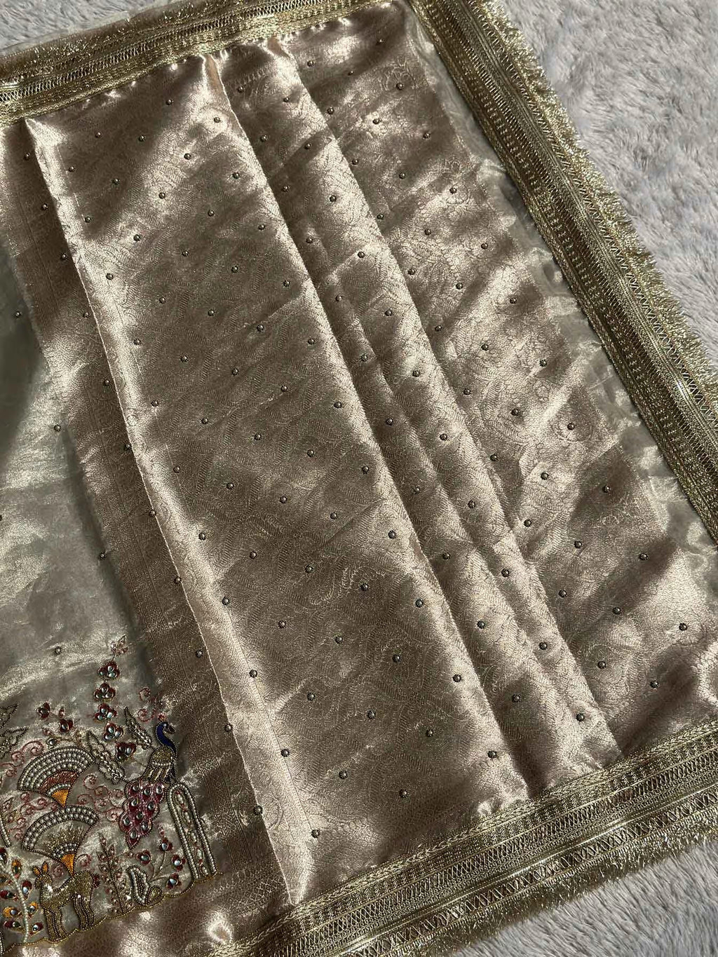 Mor Mahal Silver Banarasi Silk Saree - RV Couture 24