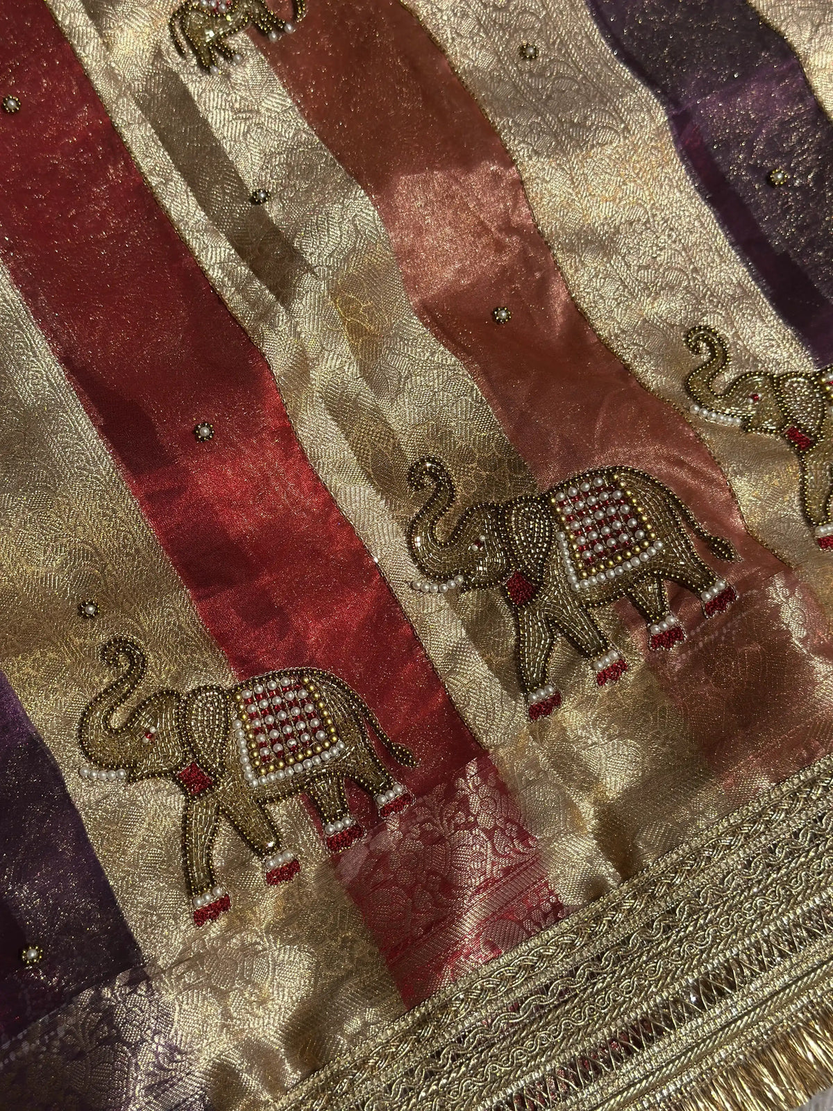 Rajvastra Tri Colour Banarasi Silk Saree - RV Couture 24