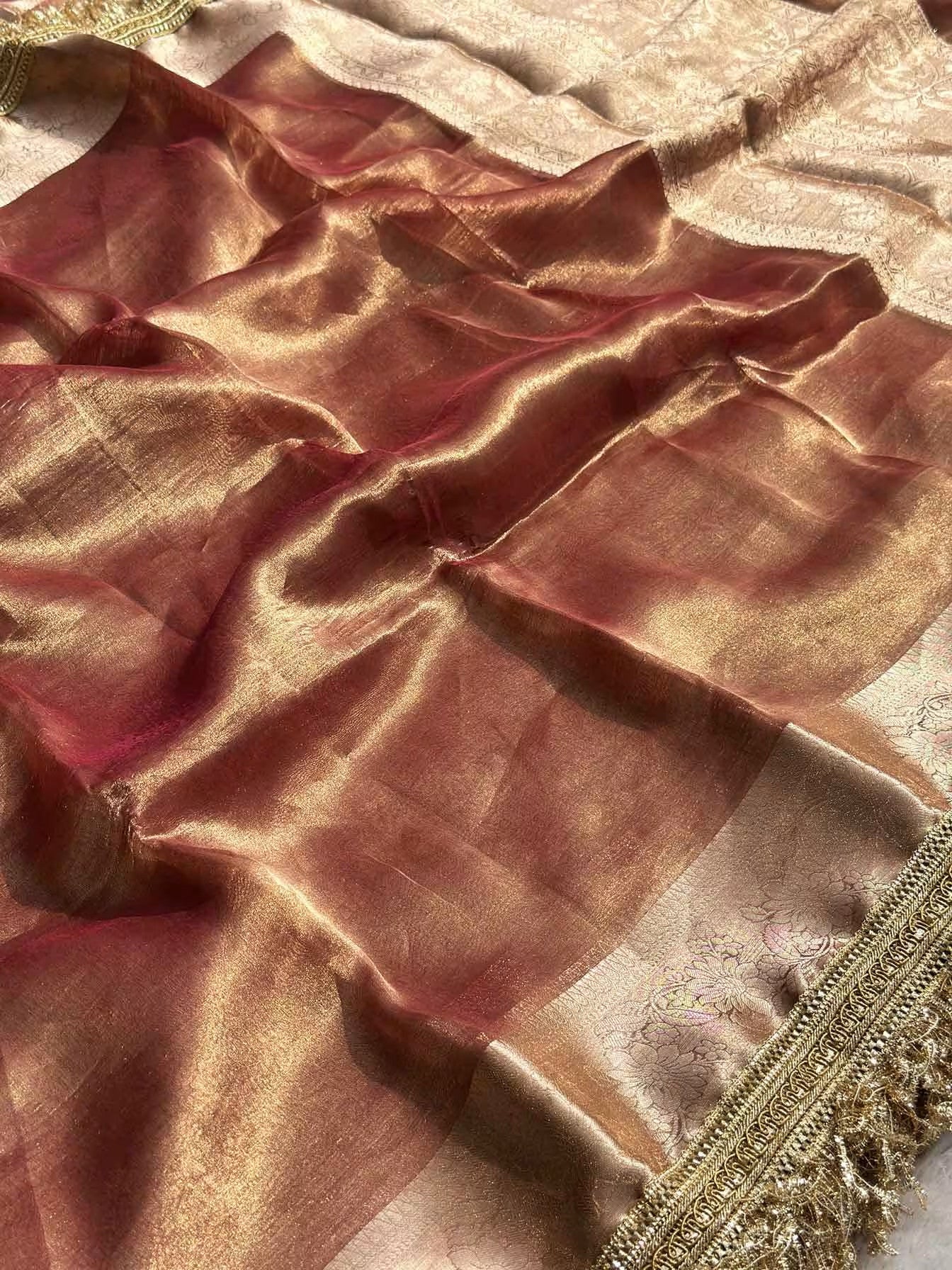 Paramparik Jari Burgundy Banarasi Silk Saree - RV Couture 24