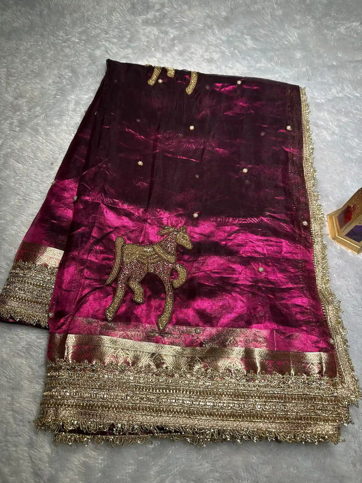 Rajghoda Pink Banarasi Silk Saree - RV Couture 24