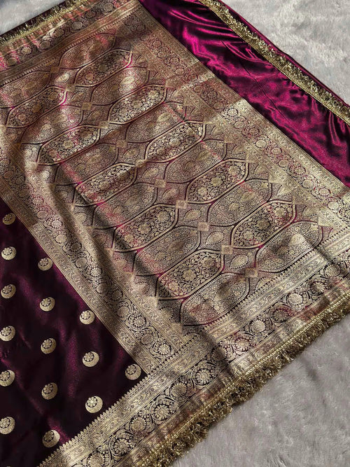 Chand Tara Magenta Banarasi Silk Saree - RV Couture 24