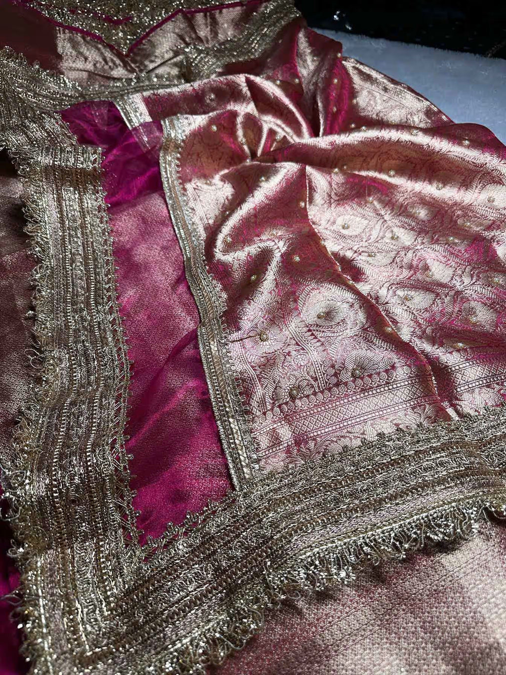Gajaratna Pink Banarasi Silk Saree - RV Couture 24
