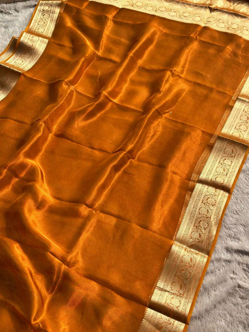 Yellow Banarasi Silk Saree - RV Couture 24