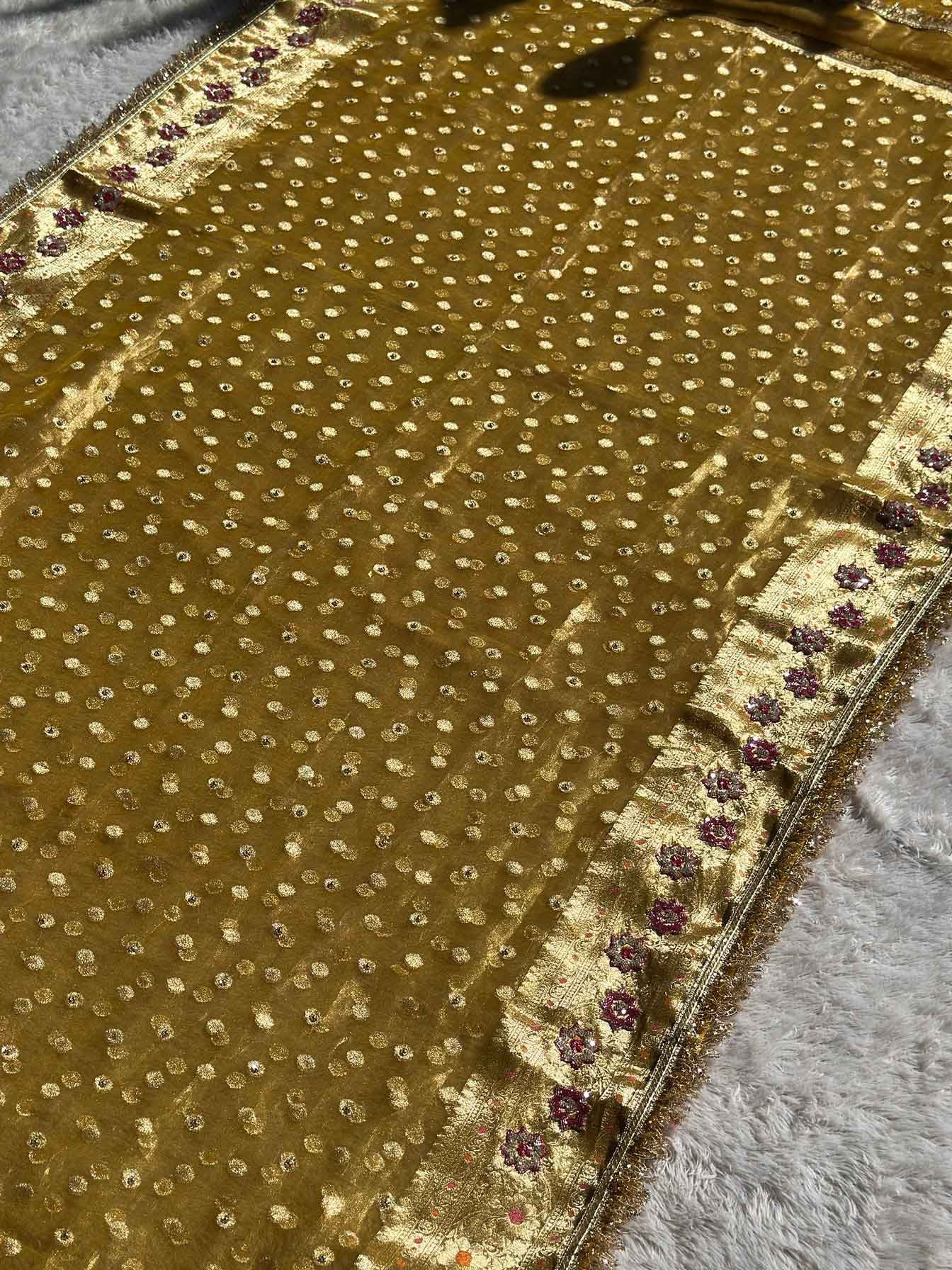 Rajkanak Yellow Banarasi Silk Saree - RV Couture 24