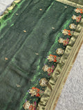 Krishna Leela Green Banarasi Silk Saree - RV Couture 24