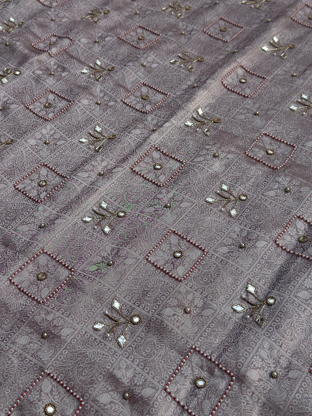 Chandani Rose Gold Banarasi Silk Saree - RV Couture 24