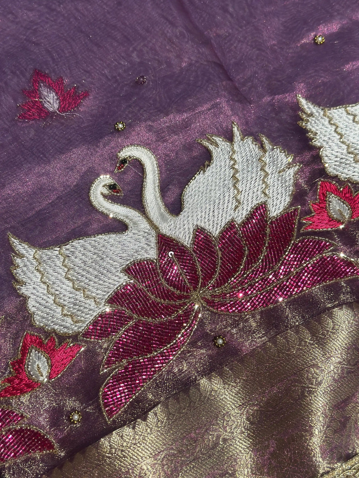 Rajhans Purple Banarasi Silk Saree - RV Couture 24