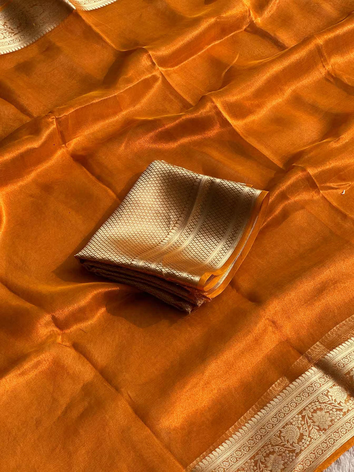 Yellow Banarasi Silk Saree - RV Couture 24