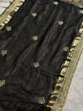 Raat Rani Black Banarasi Silk Saree - RV Couture 24
