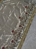 Gajanandi Silver Banarasi Silk Saree - RV Couture 24