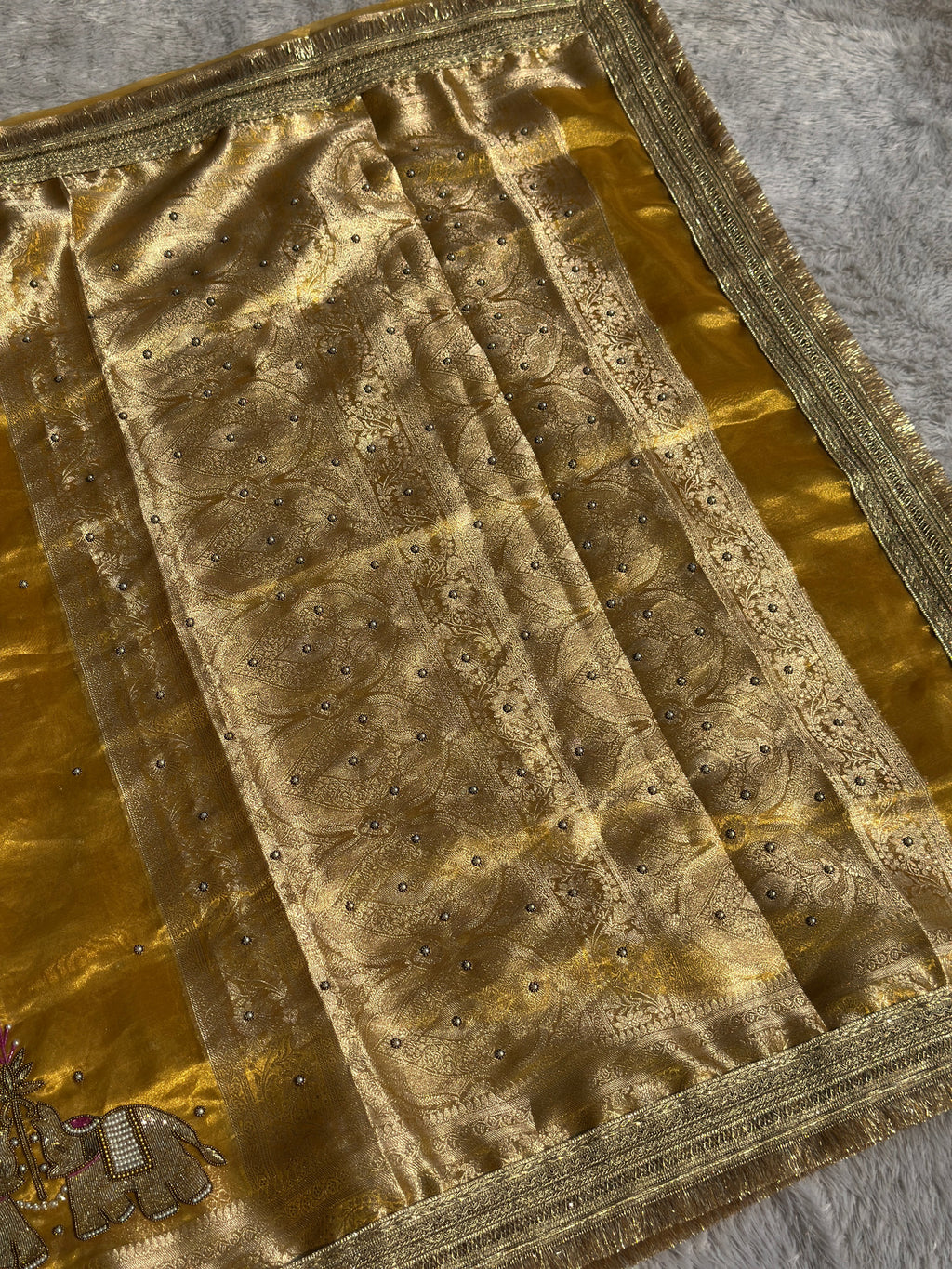 Suvarna Hatti Yellow Banarasi Silk Saree - RV Couture 24