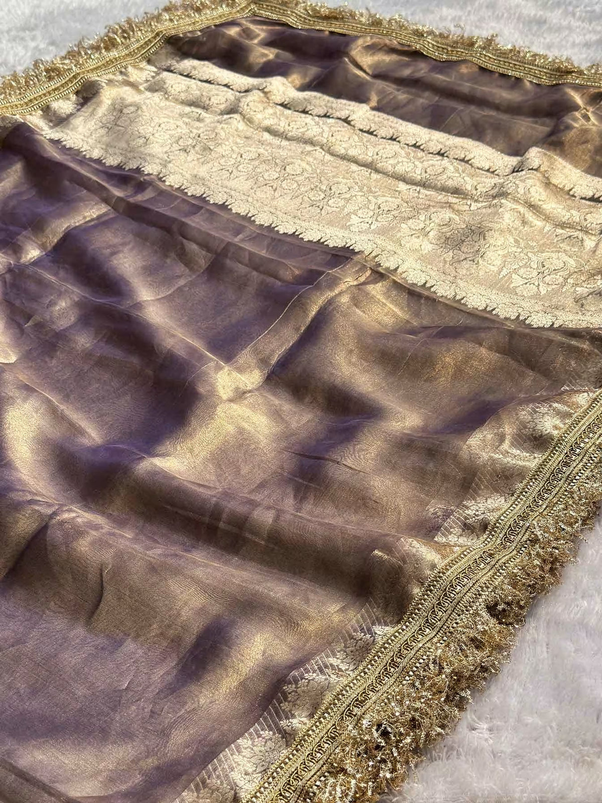 Paramparik Jari Purple Banarasi Silk Saree - RV Couture 24