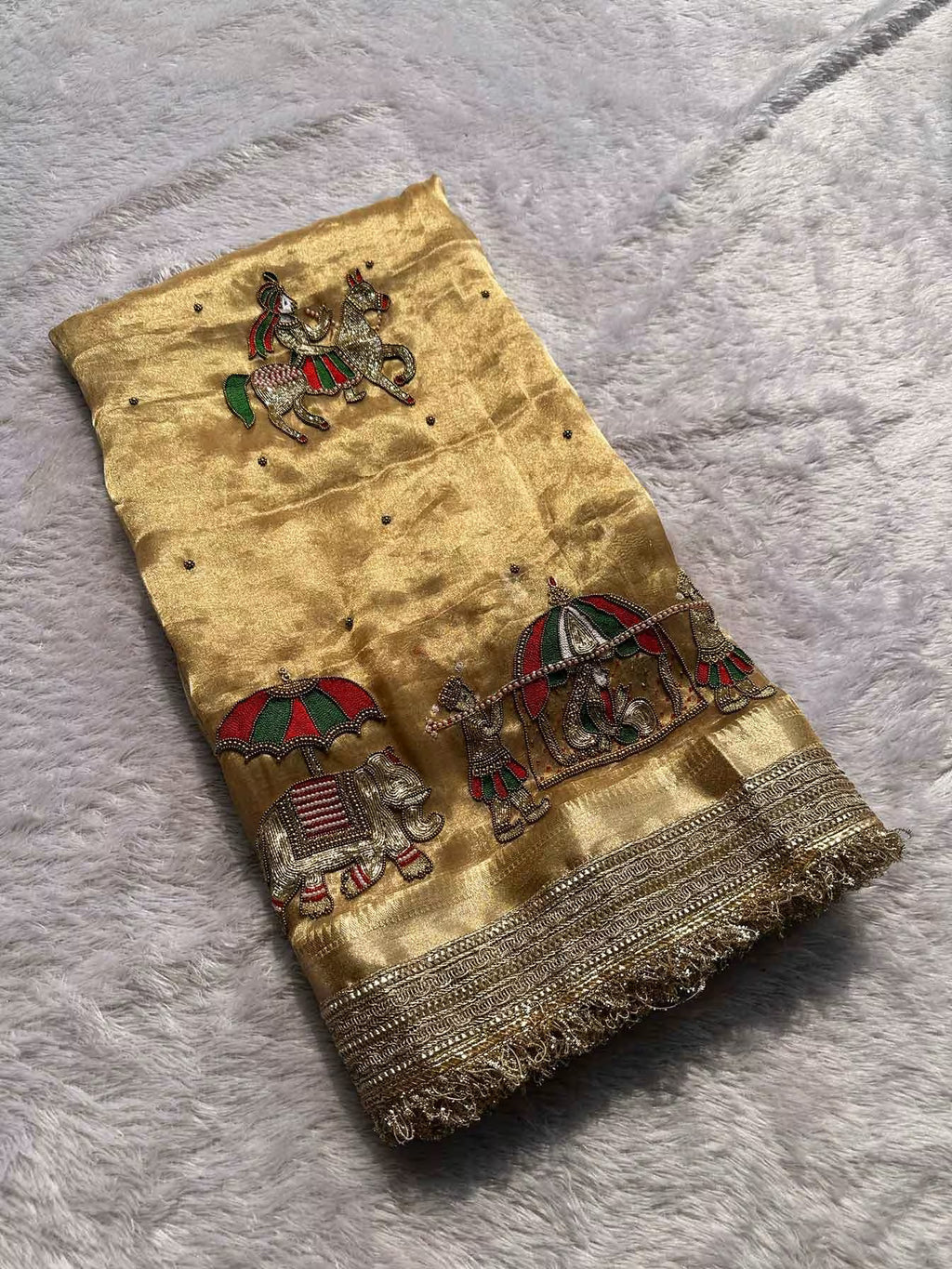 Swarna Doli Golden Banarasi Silk Saree - RV Couture 24