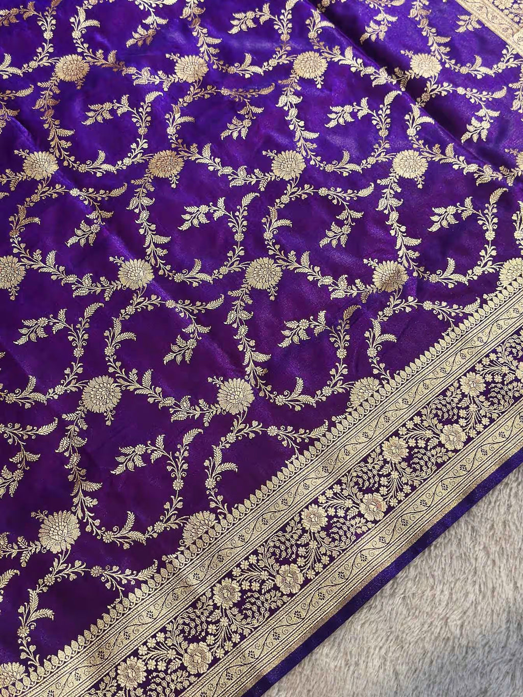 Paramparik Royal Purple Banarasi Silk Saree - RV Couture 24