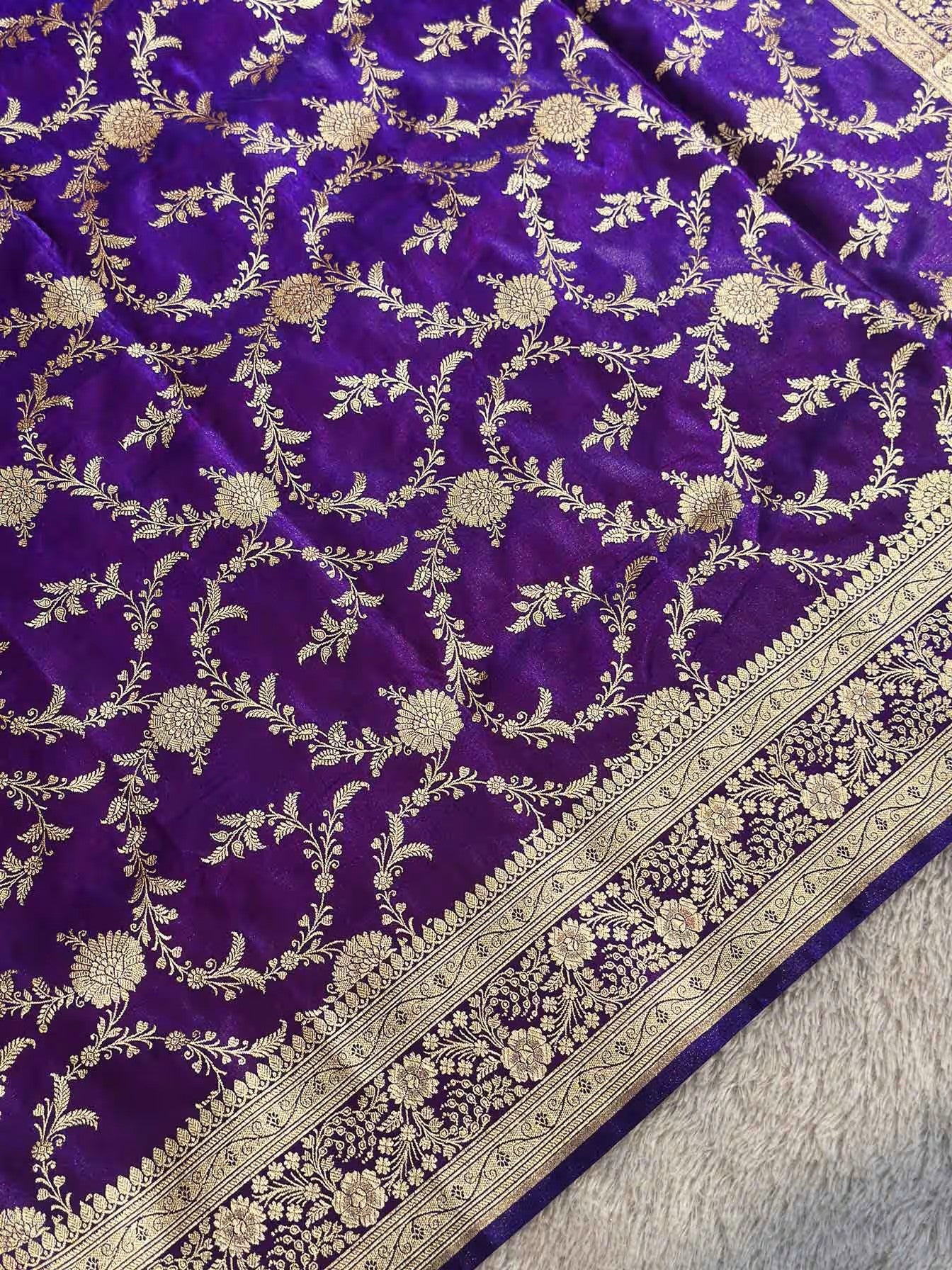 Paramparik Royal Purple Banarasi Silk Saree - RV Couture 24
