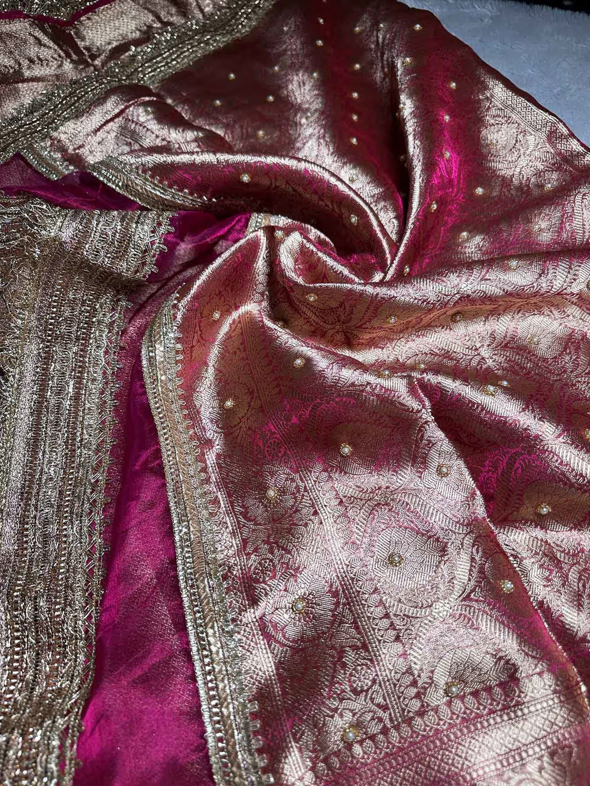 Gajaratna Pink Banarasi Silk Saree - RV Couture 24