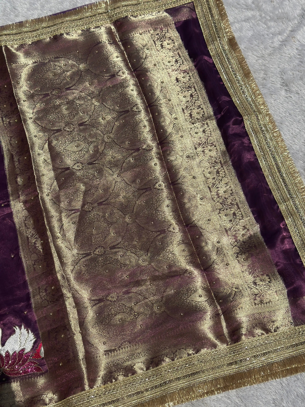 Rajhans Purple Banarasi Silk Saree - RV Couture 24