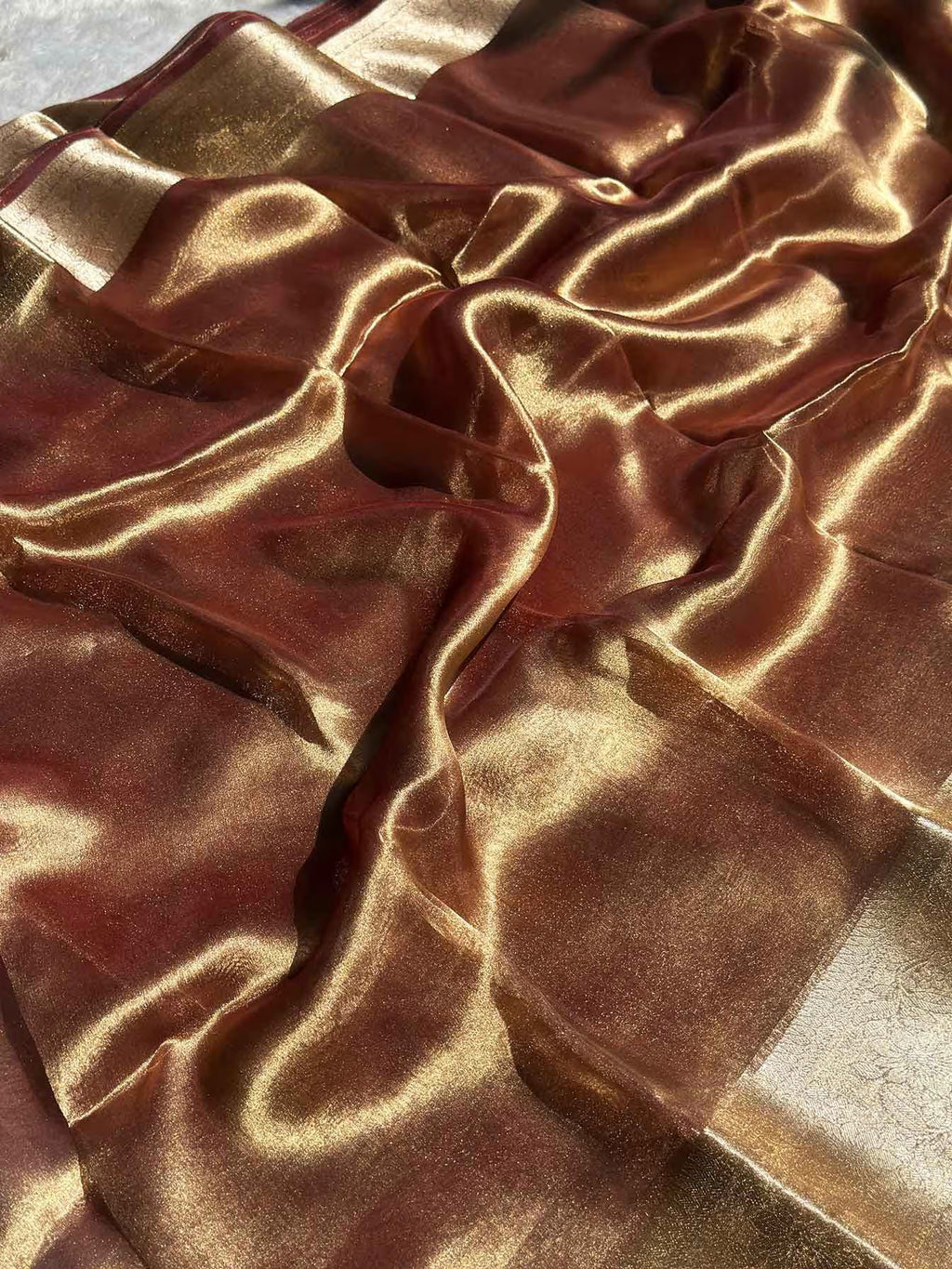 Brown Banarasi Silk Saree - RV Couture 24