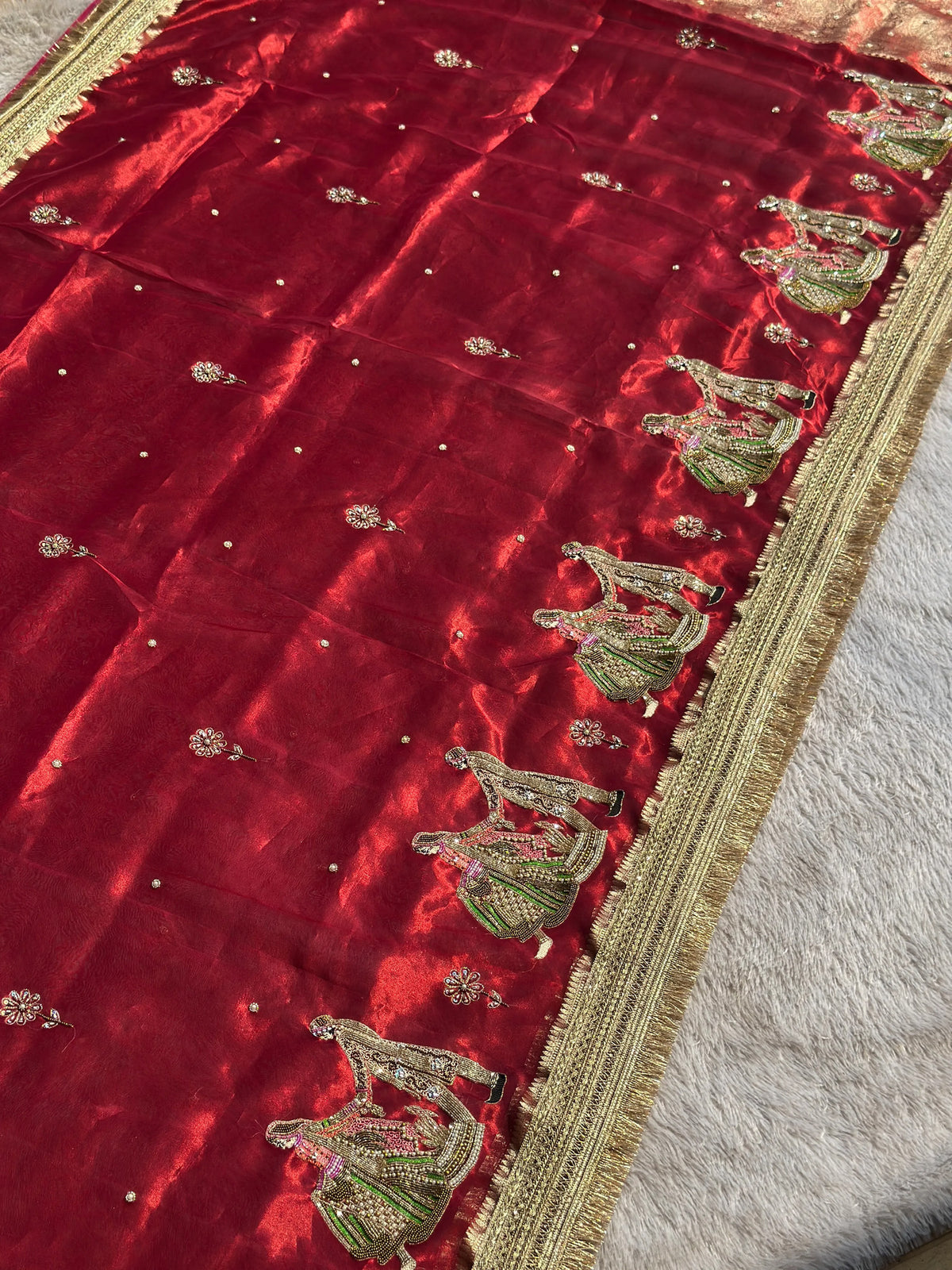 Vivah Red Banarasi Silk Saree - RV Couture 24