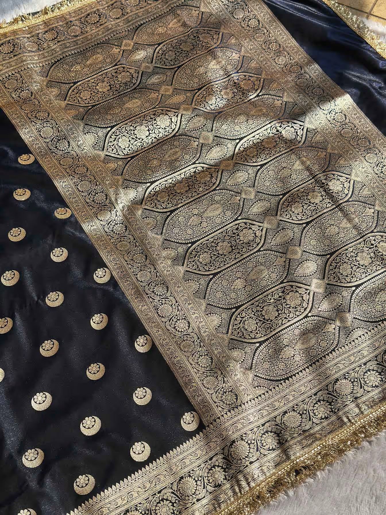 Chand Tara Royal Blue Banarasi Silk Saree - RV Couture 24