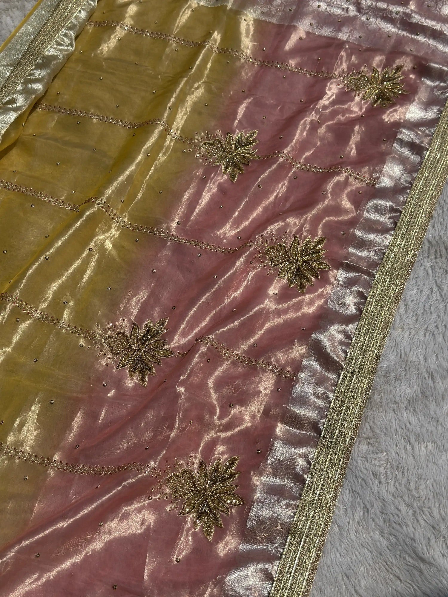 Madhurima Yellow & Pink Banarasi Silk Saree - RV Couture 24