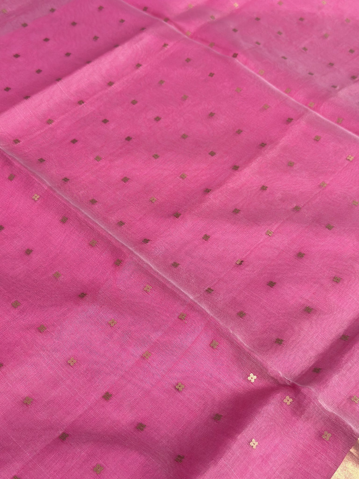 Rosewood pink Jamdani body with fine buti work