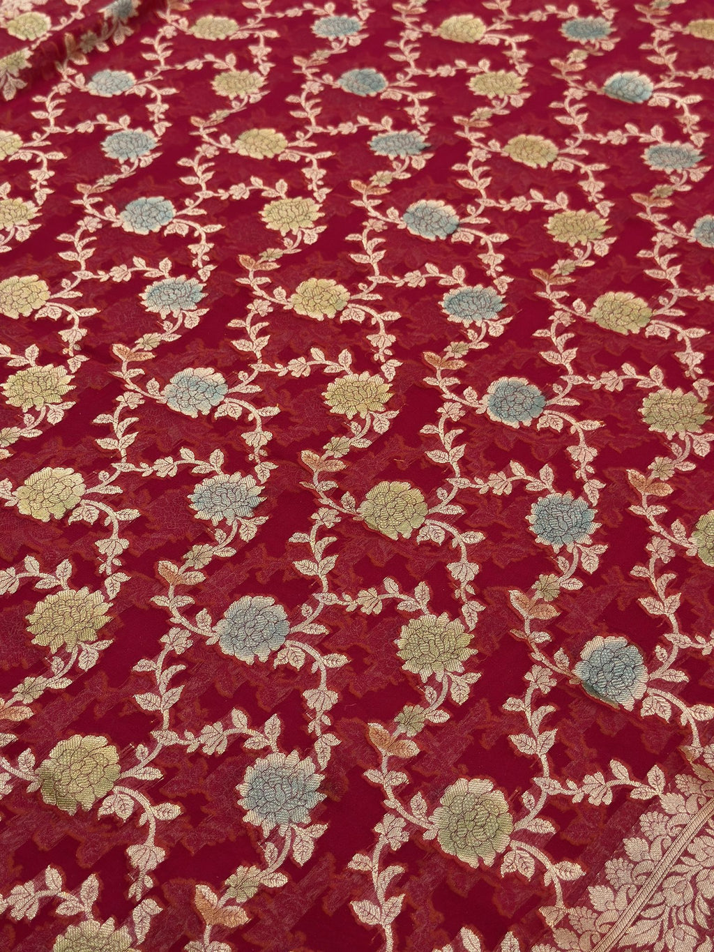 Pink Khaddi Georgette saree with included blouse fabric