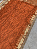 Burnt orange tissue silk body with gold zari border, Saundarya saree