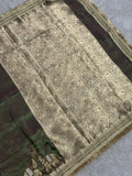 Suvarna Hatti dual-tone mauve green Banarasi tissue saree with brocade pallu
